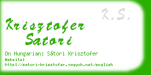 krisztofer satori business card
